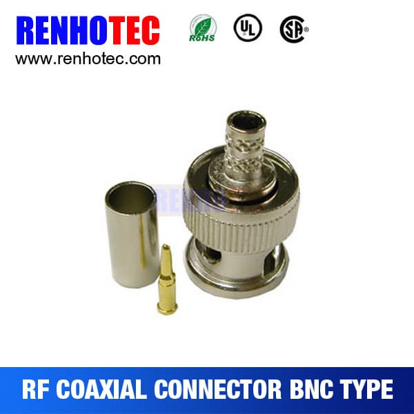 Straight male bnc connector made of cooper body